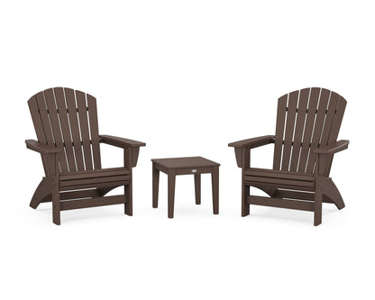 POLYWOOD® 3-Piece Nautical Grand Adirondack Set in Mahogany