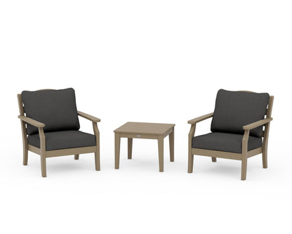 Draper James™ by  POLYWOOD® Savannah 3-Piece Deep Seating Set in Vintage Sahara / Spectrum Carbon