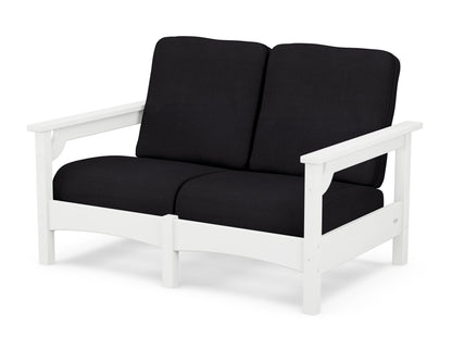 POLYWOOD® Club Loveseat in White / Midnight Linen