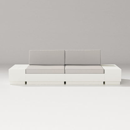 PW Designer Series Elevate 4-Piece Loveseat Sectional in Vintage White / Cast Ash