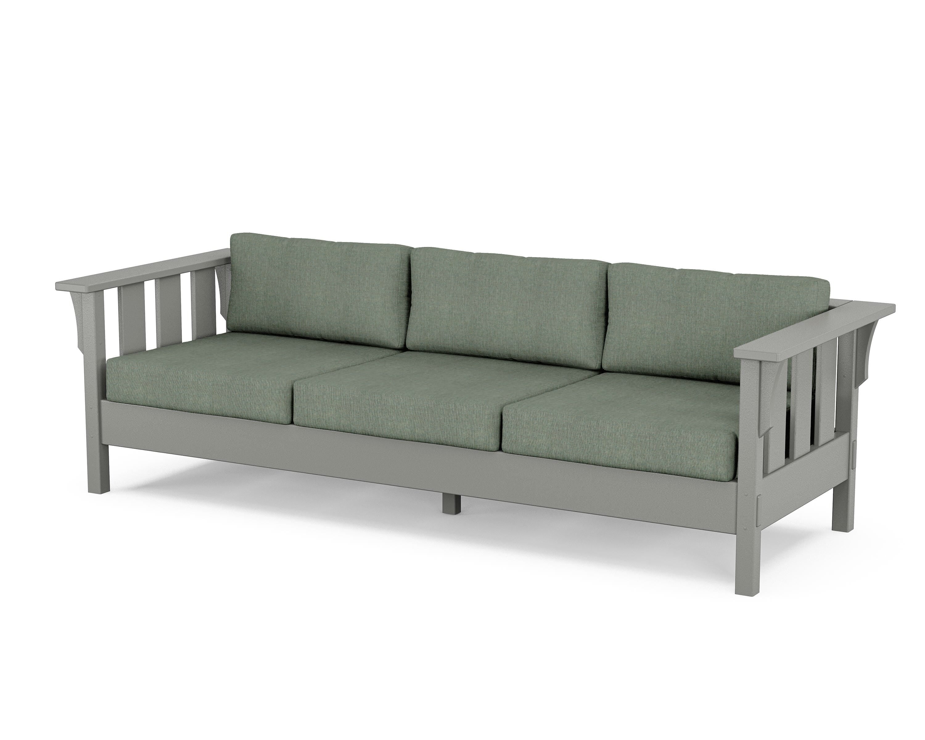Martha Stewart by POLYWOOD® Acadia Deep Seating Sofa in Slate Grey / Cast Sage