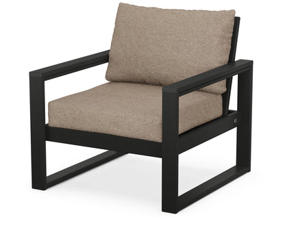 POLYWOOD® EDGE Club Chair in Black / Spiced Burlap