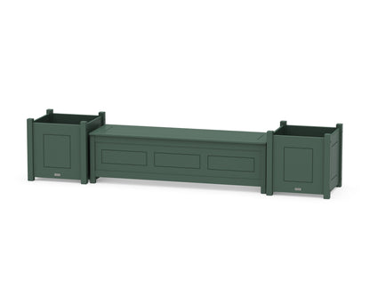 Country Living 60" Country Living Straight Planter Storage Bench Set- Large in Green