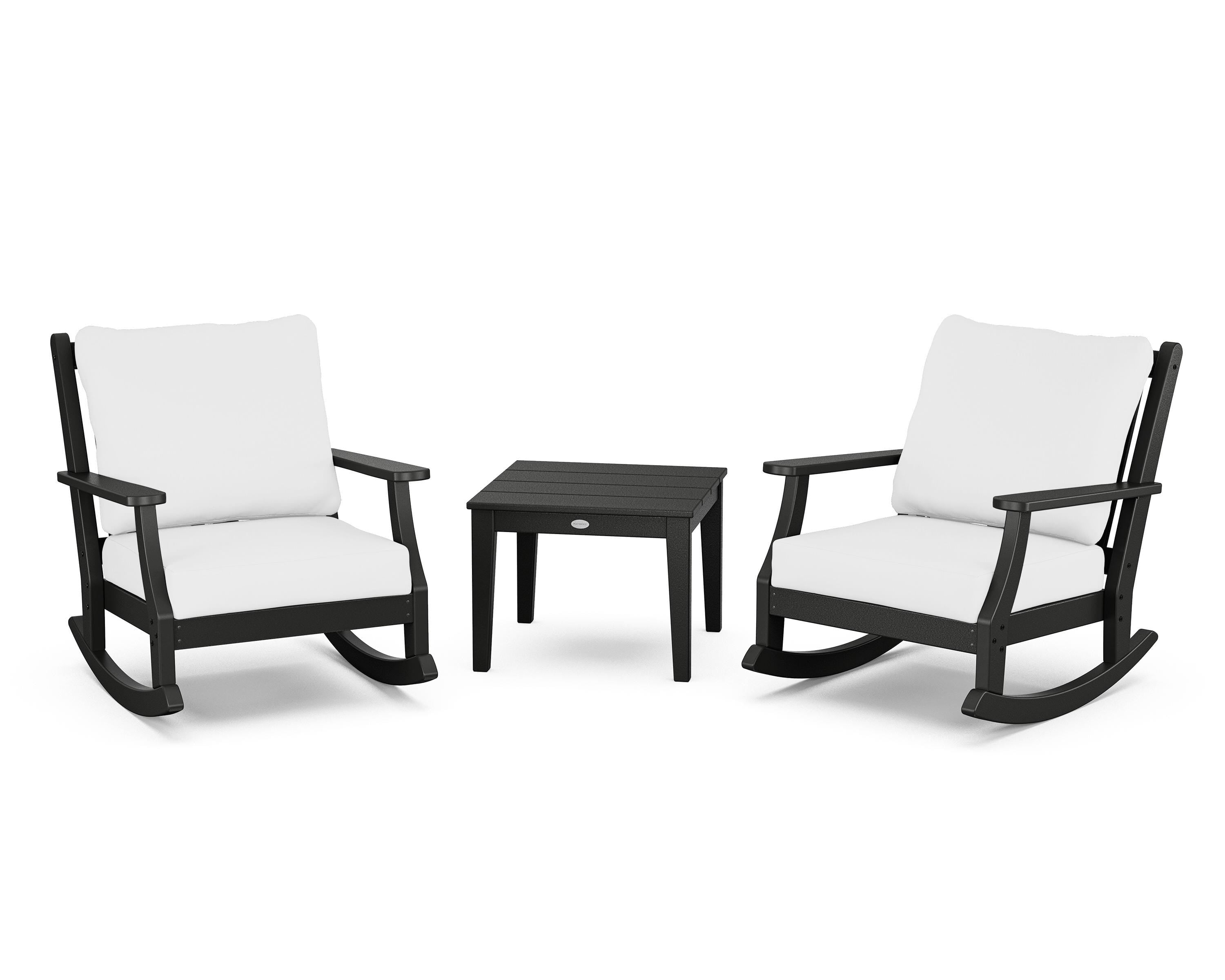 Country Living Wovendale 3-Piece Deep Seating Rocker Set in Black / Natural