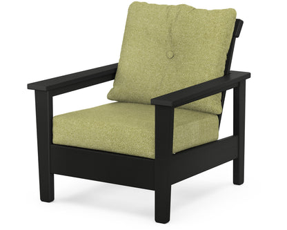 POLYWOOD® Prescott Deep Seating Chair in Black / Chartreuse Boucle