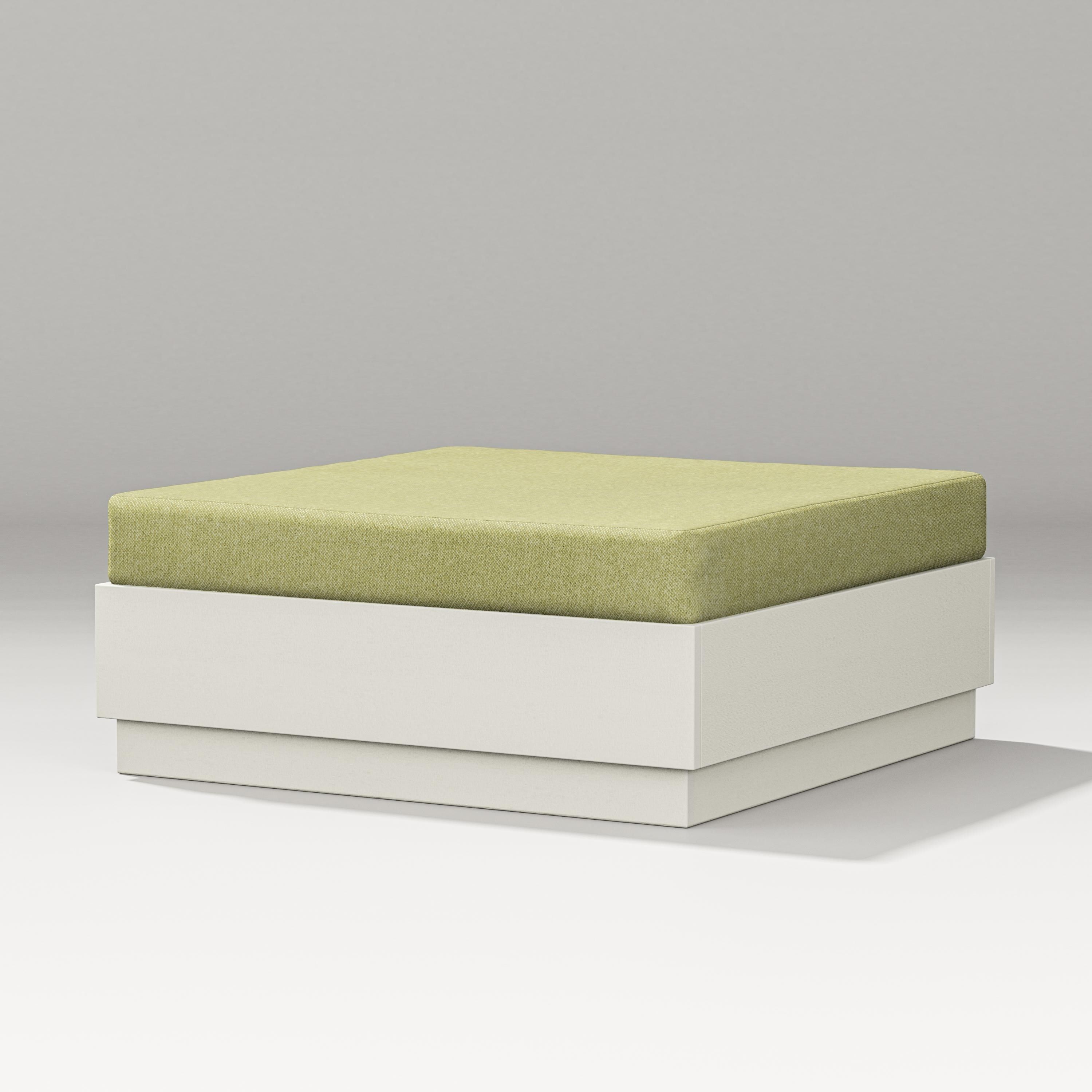 PW Designer Series Elevate Lounge Ottoman in Vintage White / Chartreuse Boucle