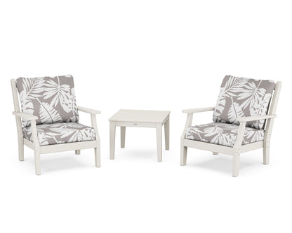 Country Living Wovendale 3-Piece Deep Seating Set in Sand / Leaf Grey Mist