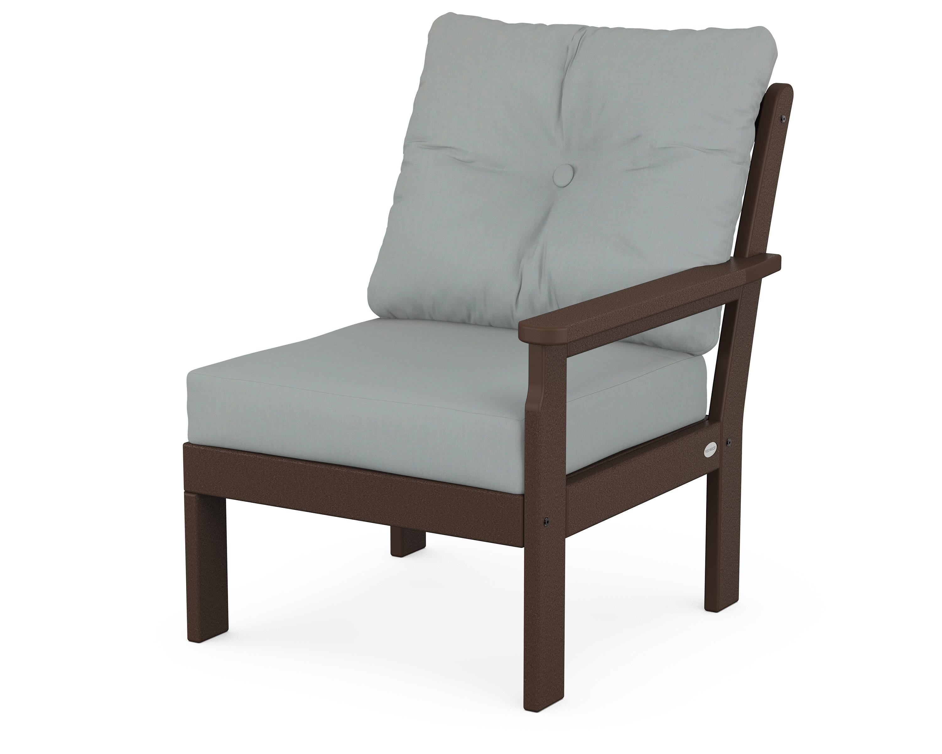POLYWOOD® Vineyard Modular Right Arm Chair in Mahogany / Spa