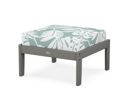 POLYWOOD® Braxton Deep Seating Ottoman in Slate Grey / Leaf Glacier Spa