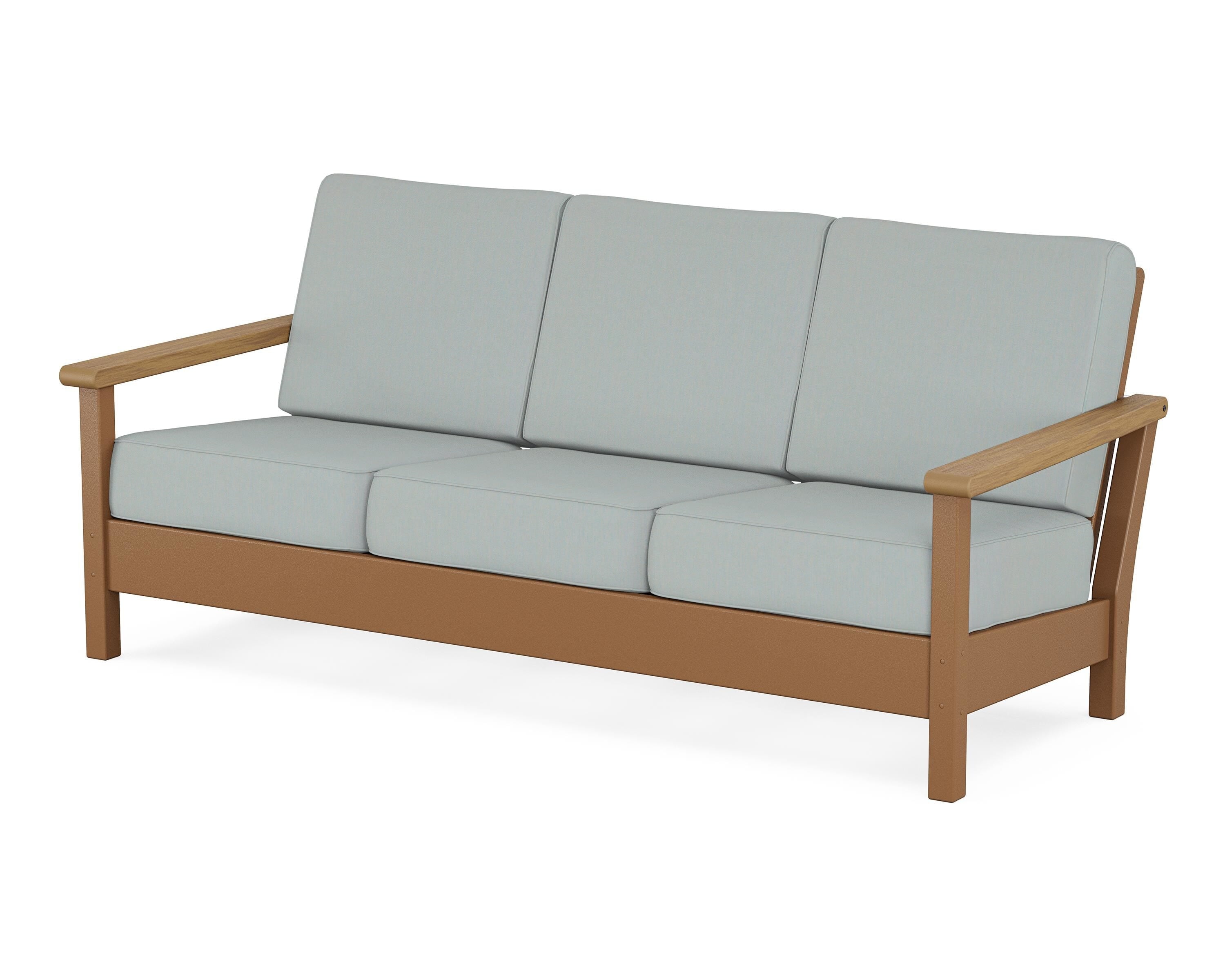 POLYWOOD® Harbour Deep Seating Sofa in Teak / Natural / Spa