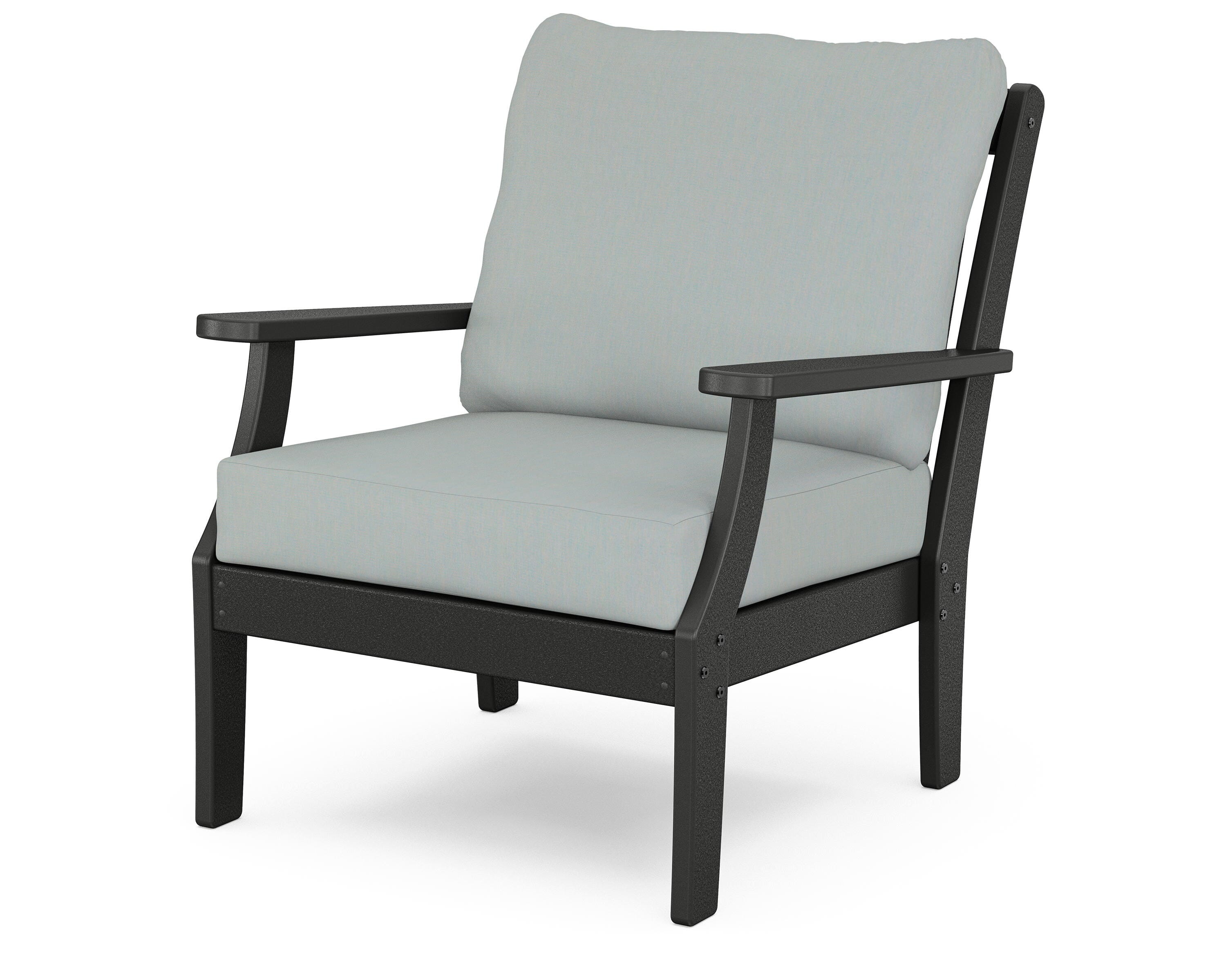 POLYWOOD® Braxton Deep Seating Chair in Black / Spa