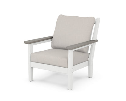 POLYWOOD® Chippendale Deep Seating Chair in White / Driftwood / Cast Ash