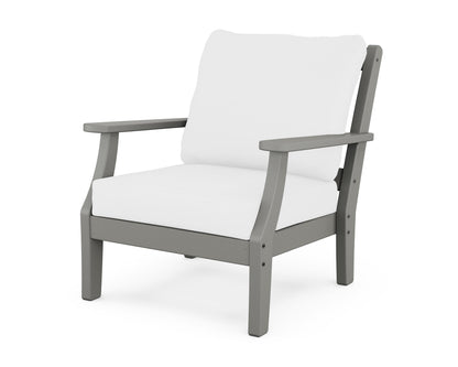 Martha Stewart by POLYWOOD® Chinoiserie Deep Seating Chair in Slate Grey / Natural