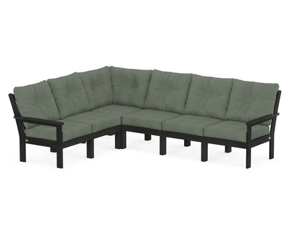 POLYWOOD® Vineyard 6-Piece Sectional in Black / Cast Sage