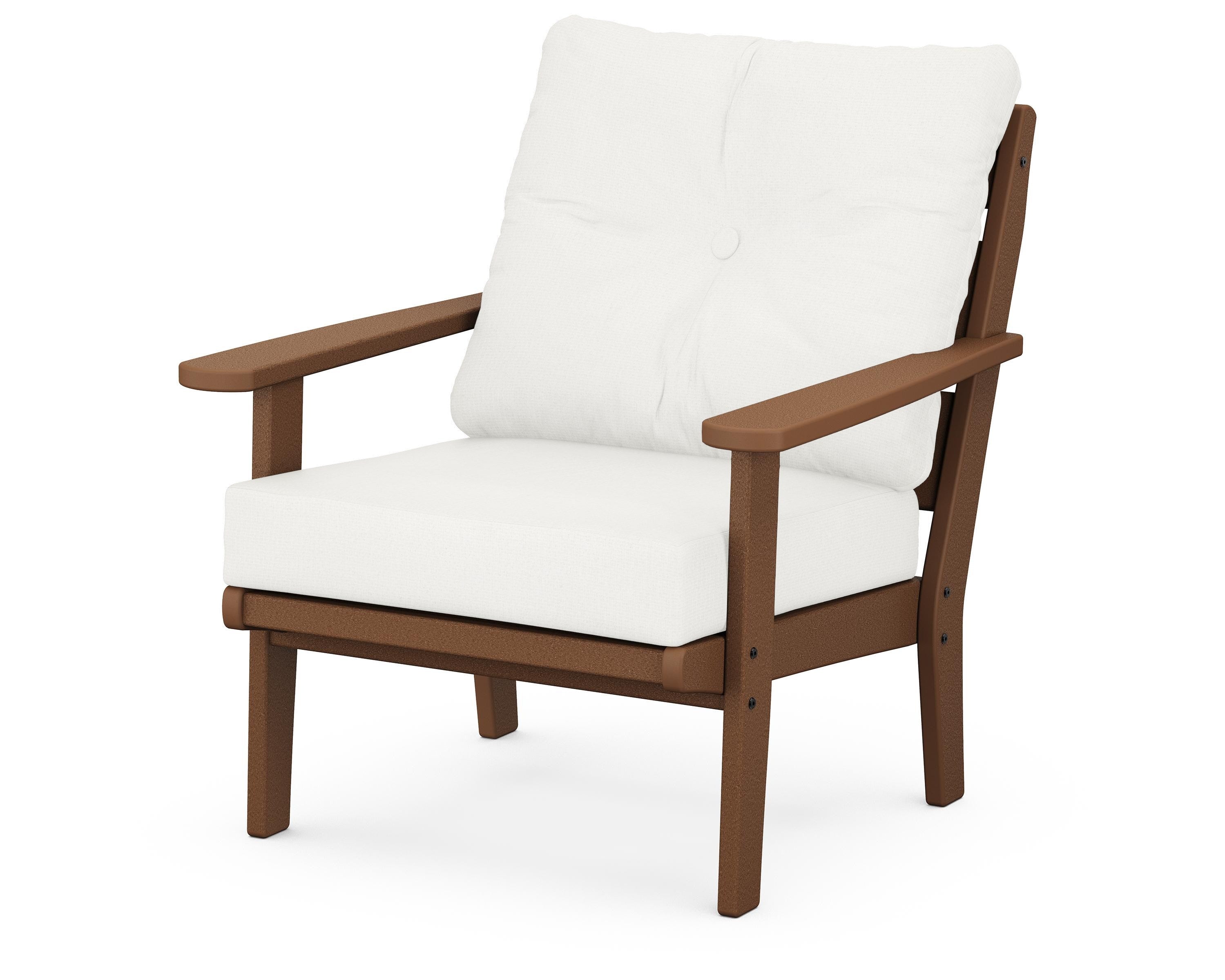 POLYWOOD® Lakeside Deep Seating Chair in Teak / Natural Linen