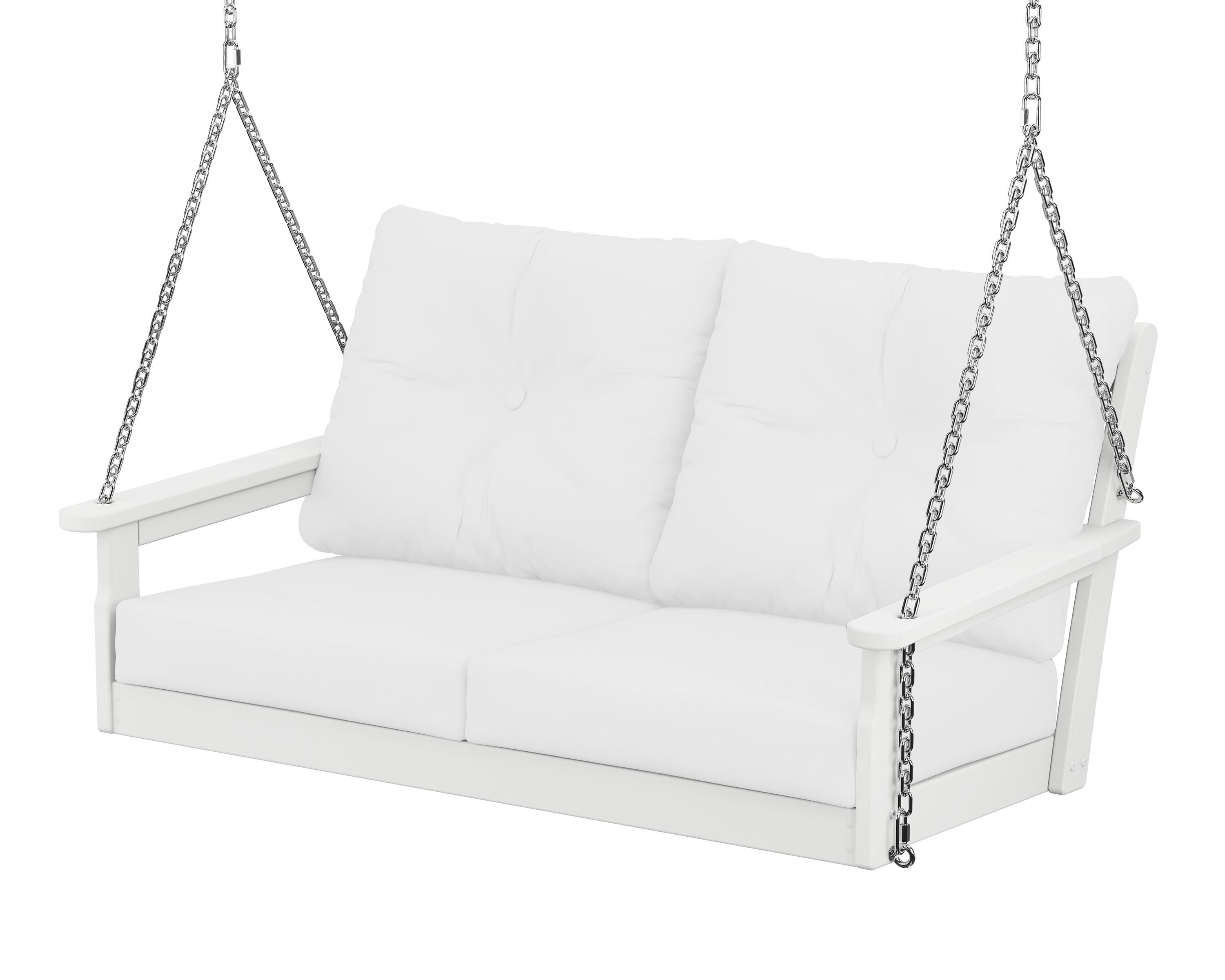 POLYWOOD® Vineyard Deep Seating Swing in White / Natural
