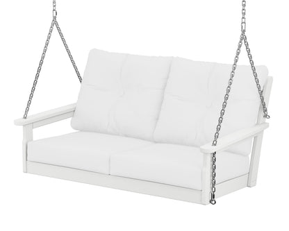 POLYWOOD® Vineyard Deep Seating Swing in White / Natural