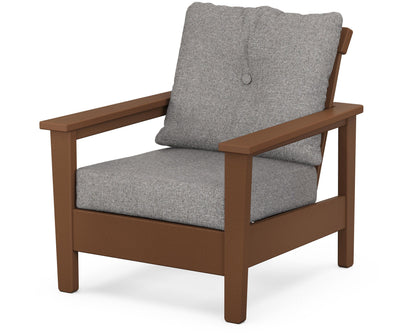POLYWOOD® Prescott Deep Seating Chair in Teak / Grey Mist