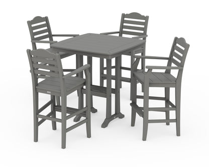 Draper James™ by  POLYWOOD® Savannah 5-Piece Bar Set with Trestle Legs in Slate Grey
