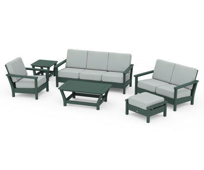 POLYWOOD® Harbour 6-Piece Outdoor Living Set in Green / Spa