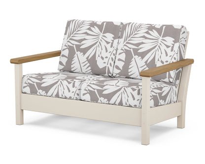 POLYWOOD® Harbour Deep Seating Loveseat in Sand / Natural / Leaf Grey Mist