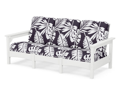POLYWOOD® Club Sofa in White / Leaf Navy