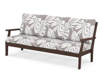 POLYWOOD® Braxton Deep Seating Sofa in Mahogany / Leaf Grey Mist