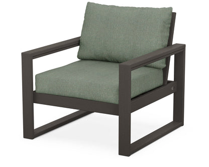 POLYWOOD® EDGE Club Chair in Vintage Coffee / Cast Sage