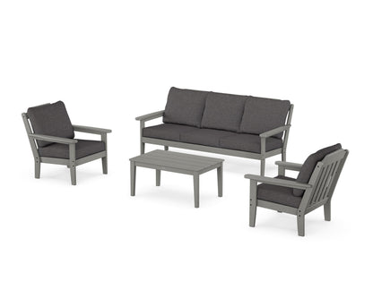 Country Living Cottage 4-Piece Deep Seating Set with Sofa in Slate Grey / Ash Charcoal