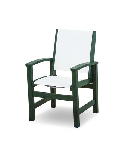 POLYWOOD® Coastal Dining Chair in Green / White Sling