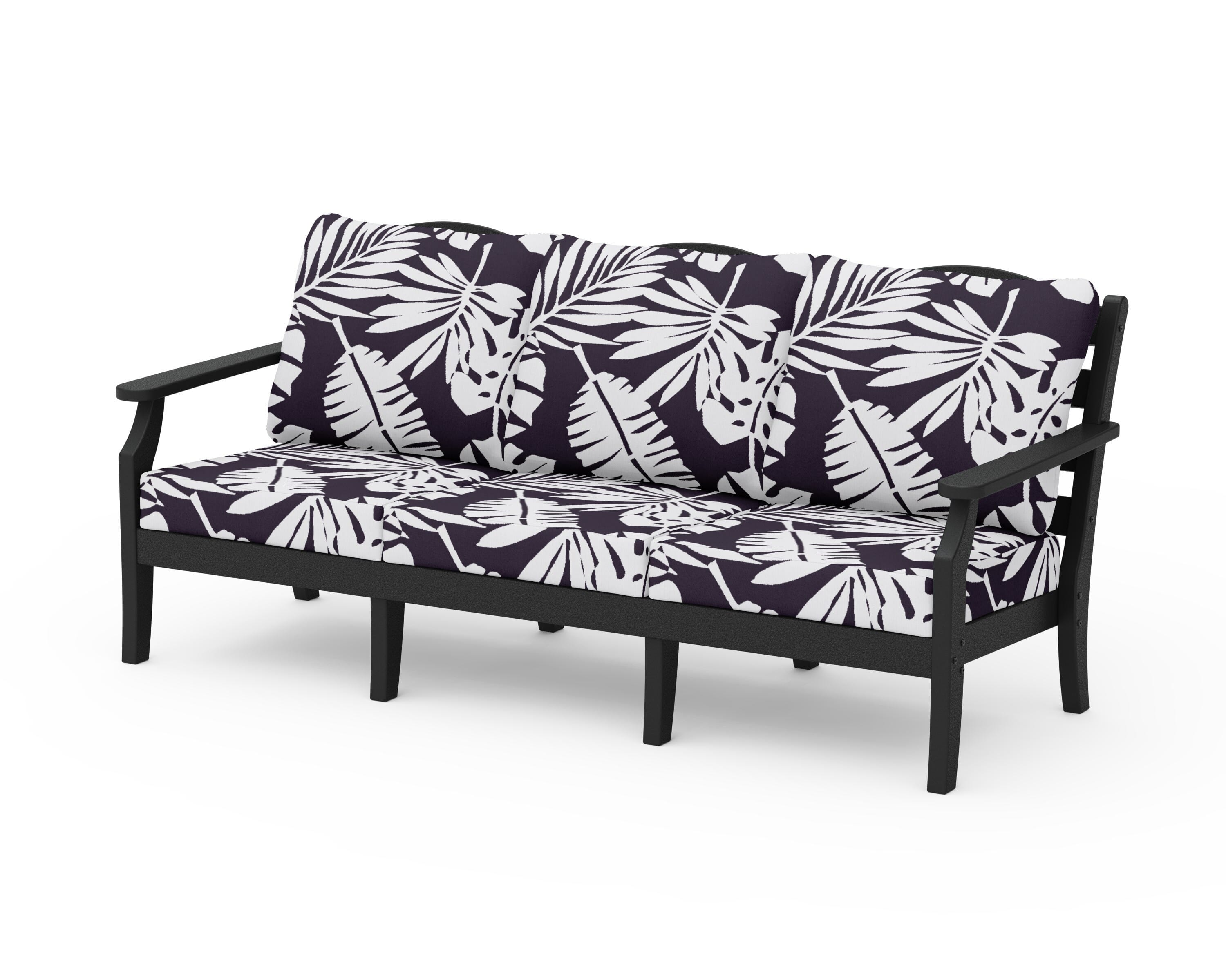 Draper James™ by  POLYWOOD® Savannah Deep Seating Sofa in Black / Leaf Navy