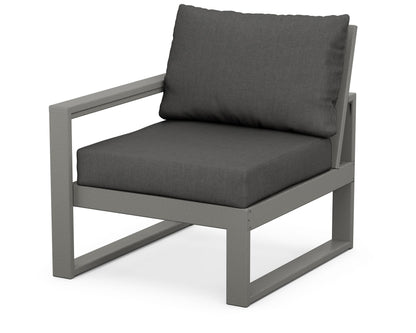 POLYWOOD® EDGE Modular Left Arm Chair in Slate Grey / Spectrum Carbon