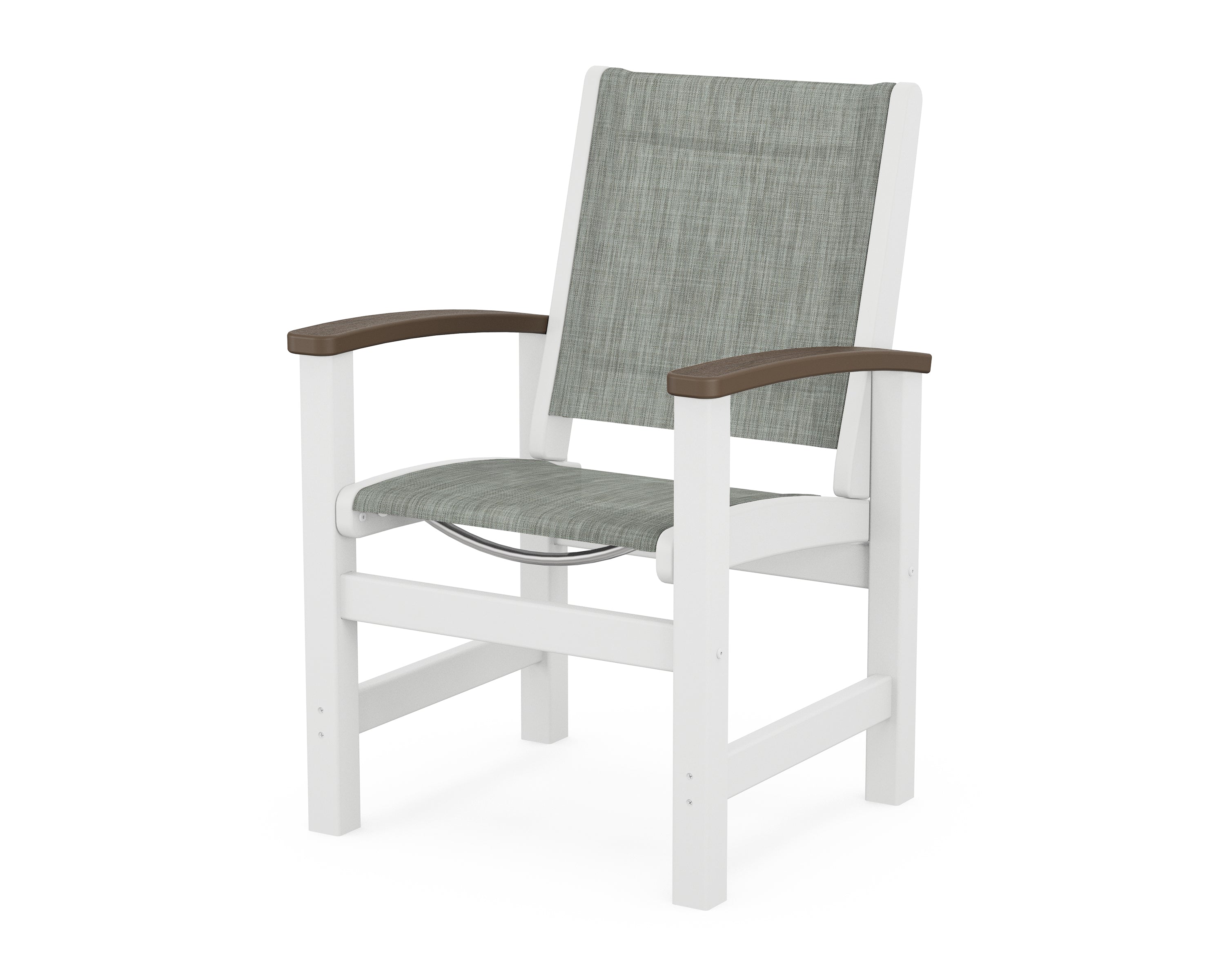 POLYWOOD® Coastal Dining Chair in White / Kona / Birch Sling