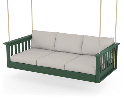 POLYWOOD® Vineyard Daybed Swing in Green / Cast Ash