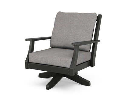 Country Living Wovendale Deep Seating Swivel Chair in Black / Grey Mist