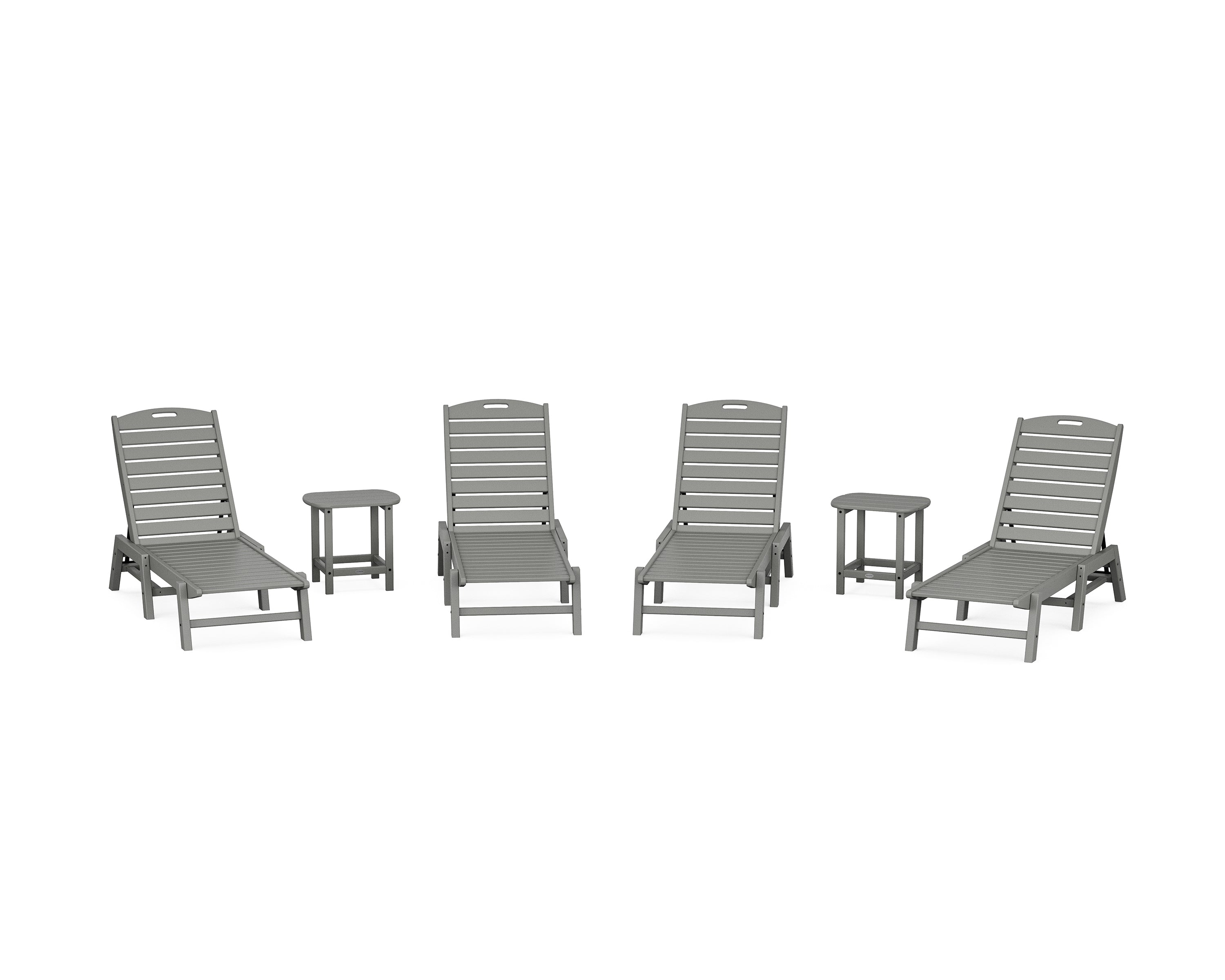 POLYWOOD® Nautical Chaise 6-Piece Set in Slate Grey