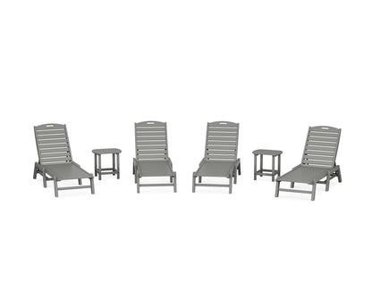 POLYWOOD® Nautical Chaise 6-Piece Set in Slate Grey