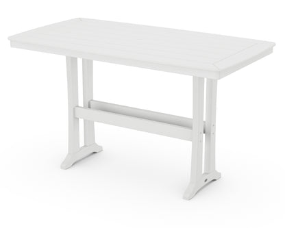 POLYWOOD® Nautical Trestle 38" x 73" Bar Table in White