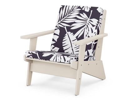 POLYWOOD® Riviera Modern Lounge Chair in Sand / Leaf Navy