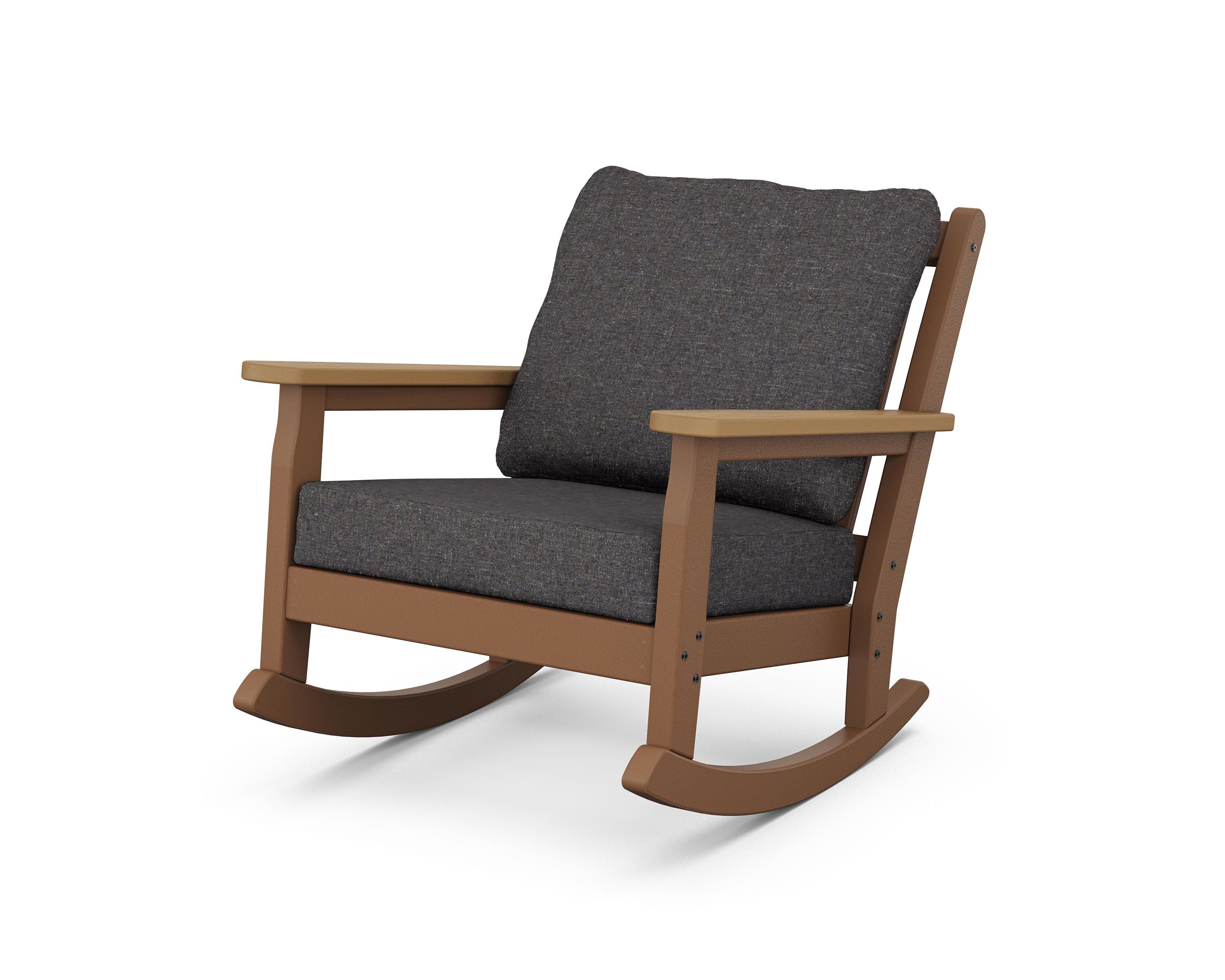 POLYWOOD® Chippendale Deep Seating Rocking Chair in Teak / Natural / Ash Charcoal