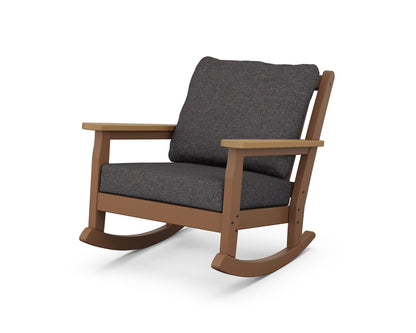 POLYWOOD® Chippendale Deep Seating Rocking Chair in Teak / Natural / Ash Charcoal