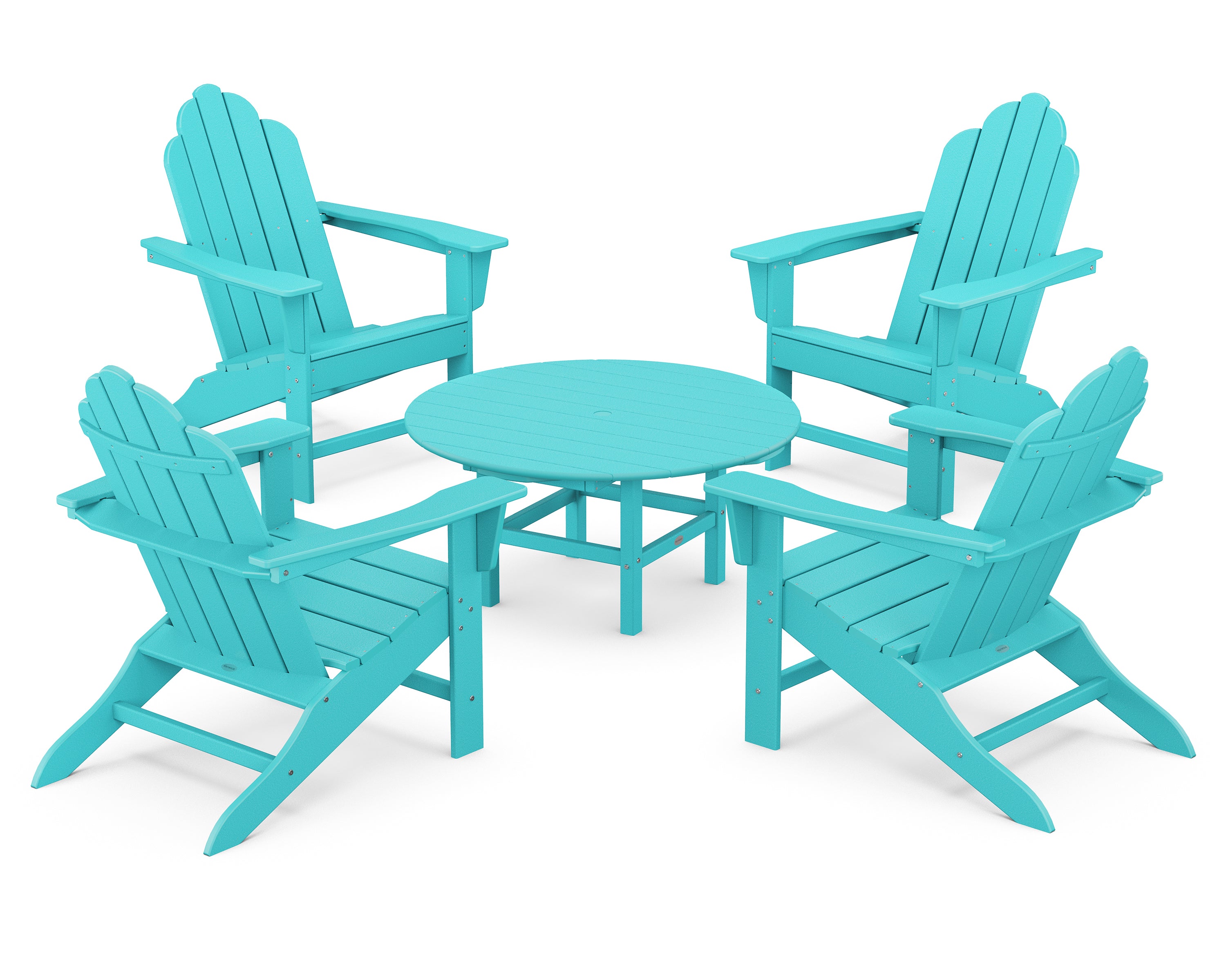 POLYWOOD® Long Island Adirondack 5-Piece Conversation Group in Aruba