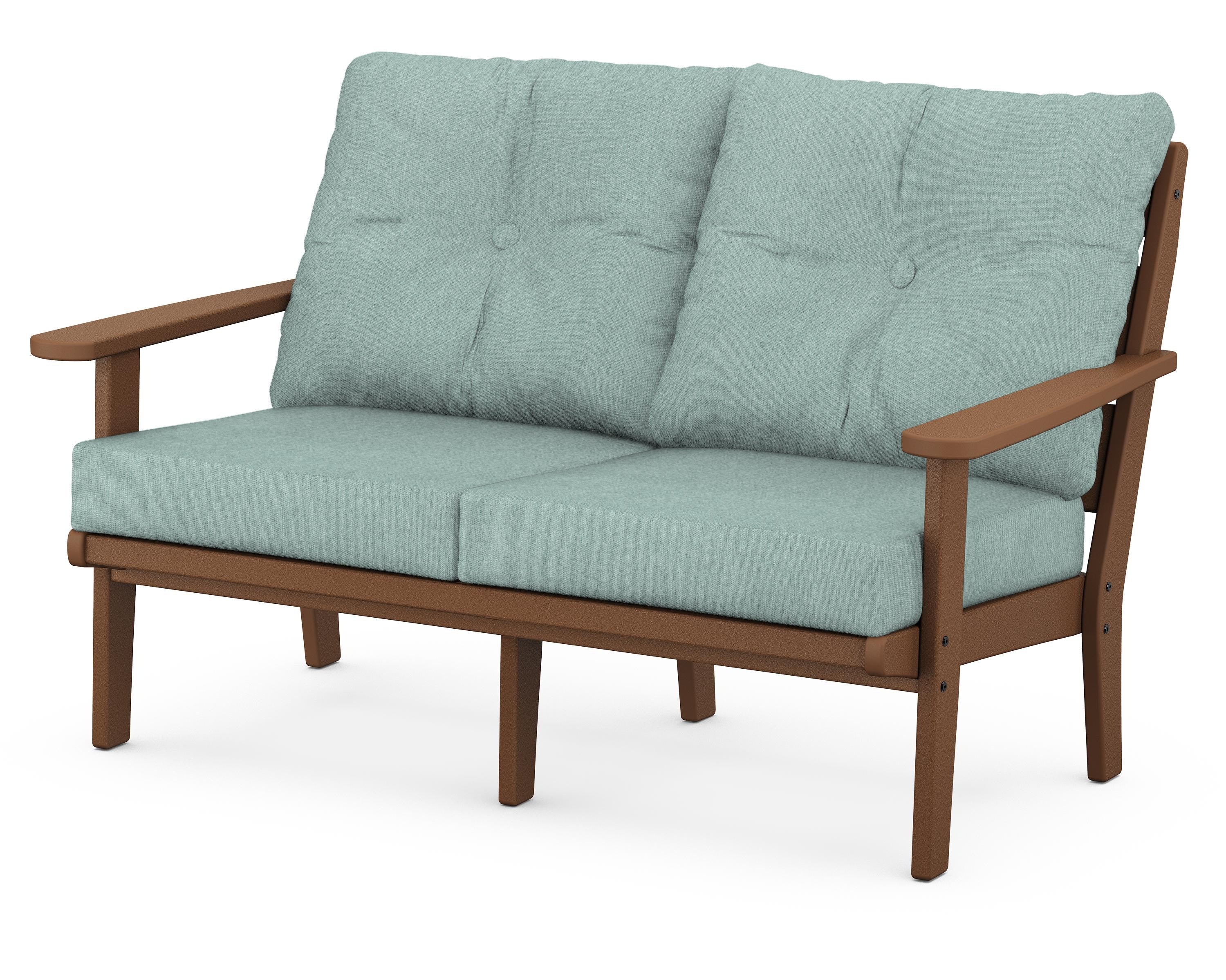 POLYWOOD® Lakeside Deep Seating Loveseat in Teak / Glacier Spa