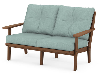 POLYWOOD® Lakeside Deep Seating Loveseat in Teak / Glacier Spa