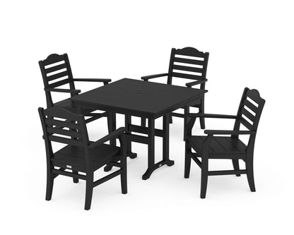 POLYWOOD® Savannah 5-Piece Farmhouse Dining Set in Black