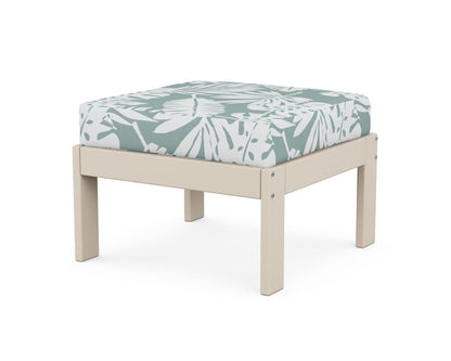 POLYWOOD® Vineyard Modular Ottoman in Sand / Leaf Glacier Spa