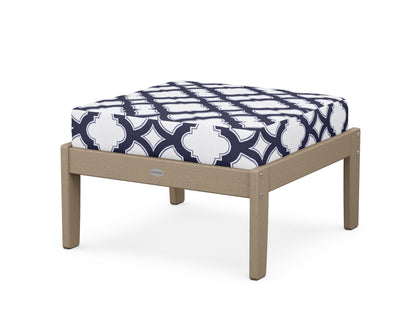 POLYWOOD® Braxton Deep Seating Ottoman in Vintage Sahara / Trellis Navy