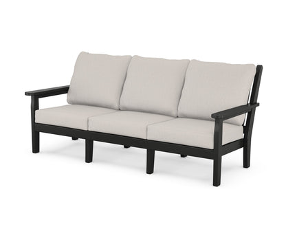 POLYWOOD® Chippendale Deep Seating Sofa in Black / Cast Ash