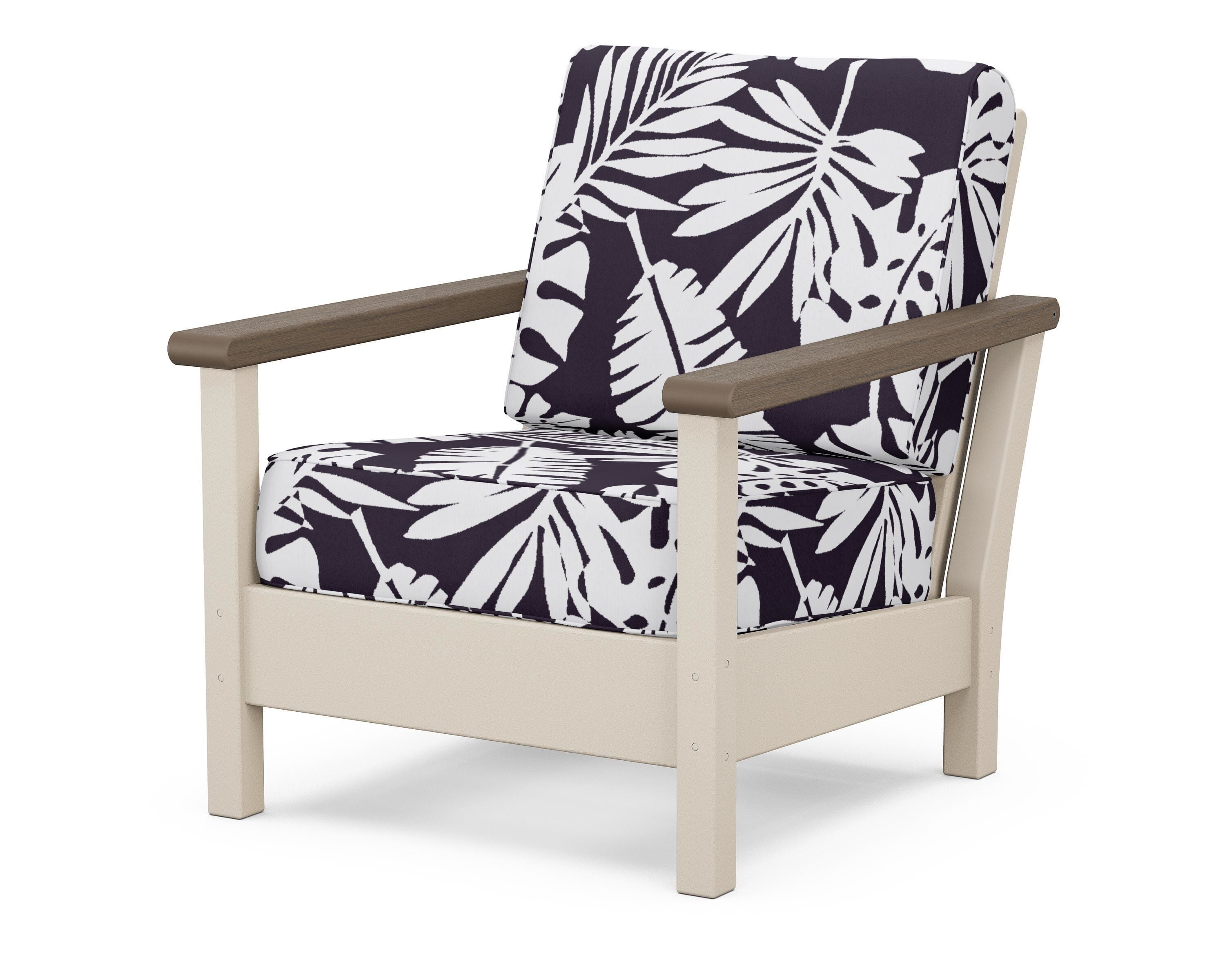 POLYWOOD® Harbour Deep Seating Chair in Sand / Kona / Leaf Navy