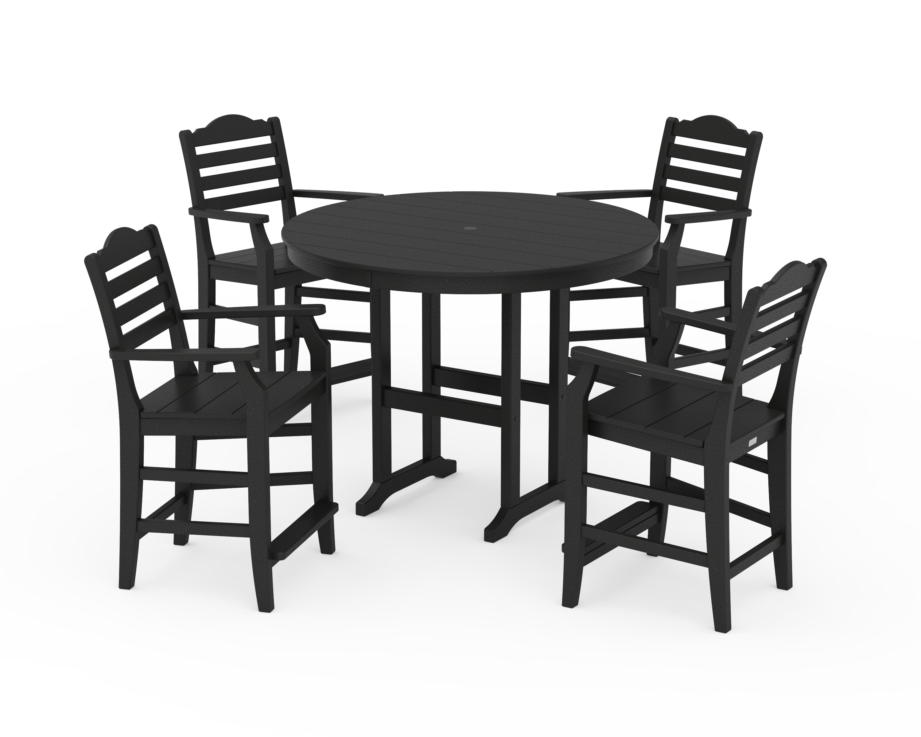 Draper James™ by  POLYWOOD® Savannah 5-Piece Round Farmhouse Counter Set in Black